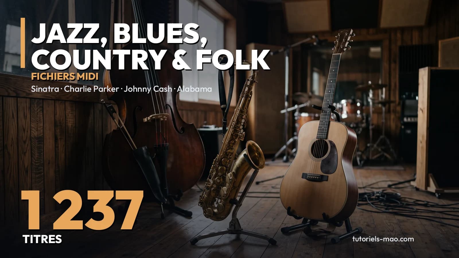 Pack MIDI Jazz, Blues, Country & Folk : 1 240 standards