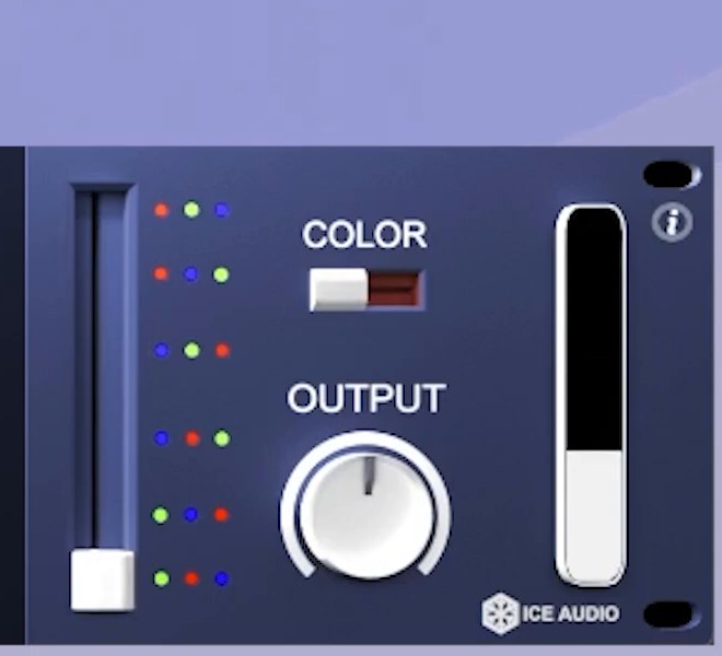 Zoom sur le commutateur Color et le bouton Output du Vocal Band