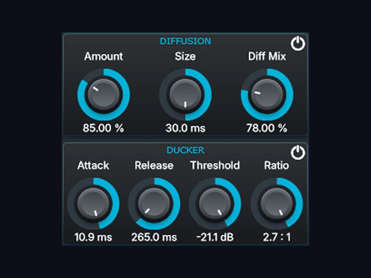 Gros plan sur les modules Ducker et Diffusion de Coalesce