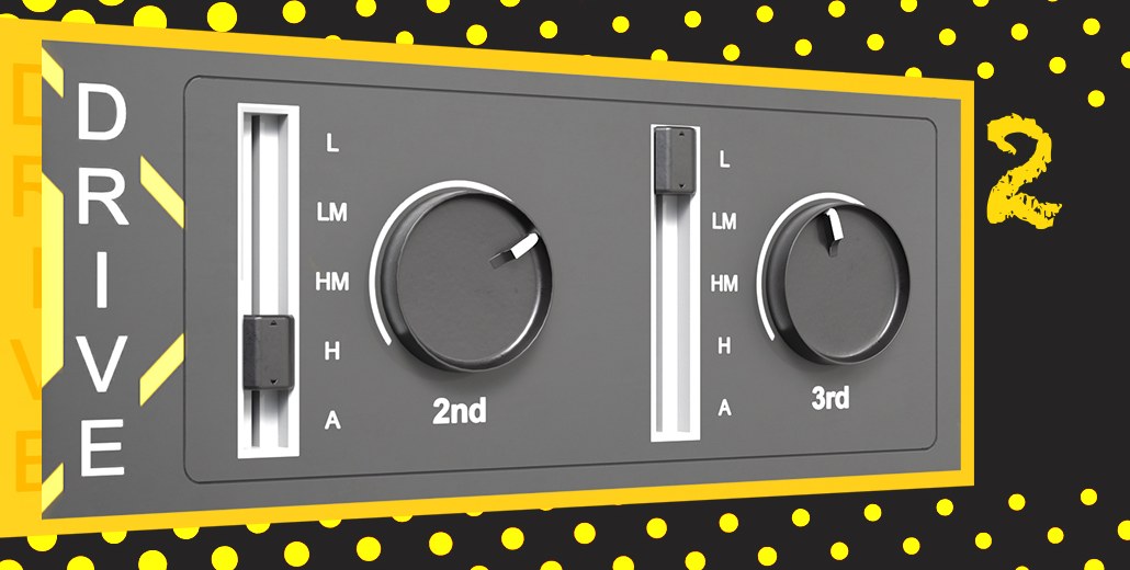 Zoom sur les deux blocs de saturation 2nd et 3rd du Punch Maker, avec le sélecteur L, LM, HM, H, A
