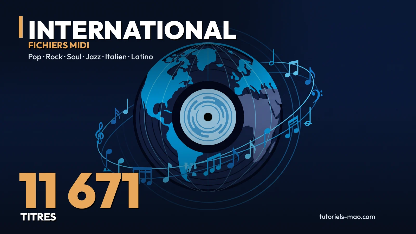 Pack MIDI International : 11 600 chansons pop, rock, soul, jazz, italien, latino