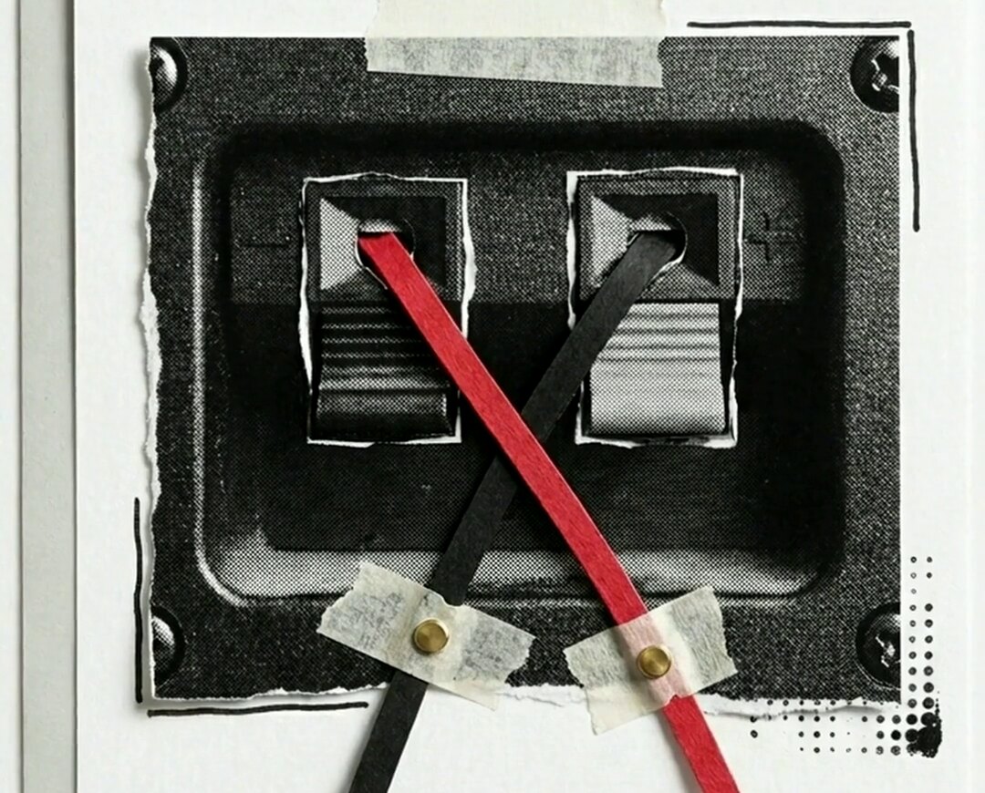 Tirage photo de la vidéo : le bornier d'une enceinte avec le fil rouge et le fil noir croisés, donc branchés à l'envers